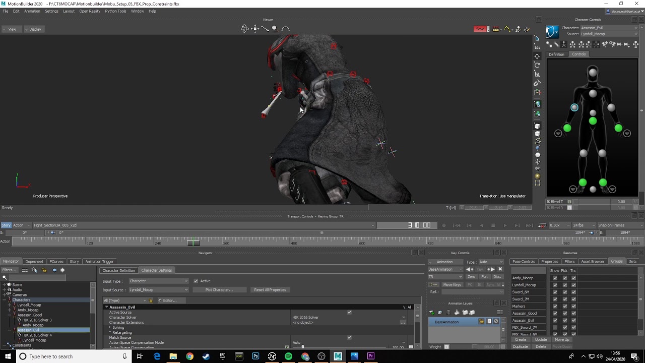 Adjusting Retargeting Settings in Motionbuilder