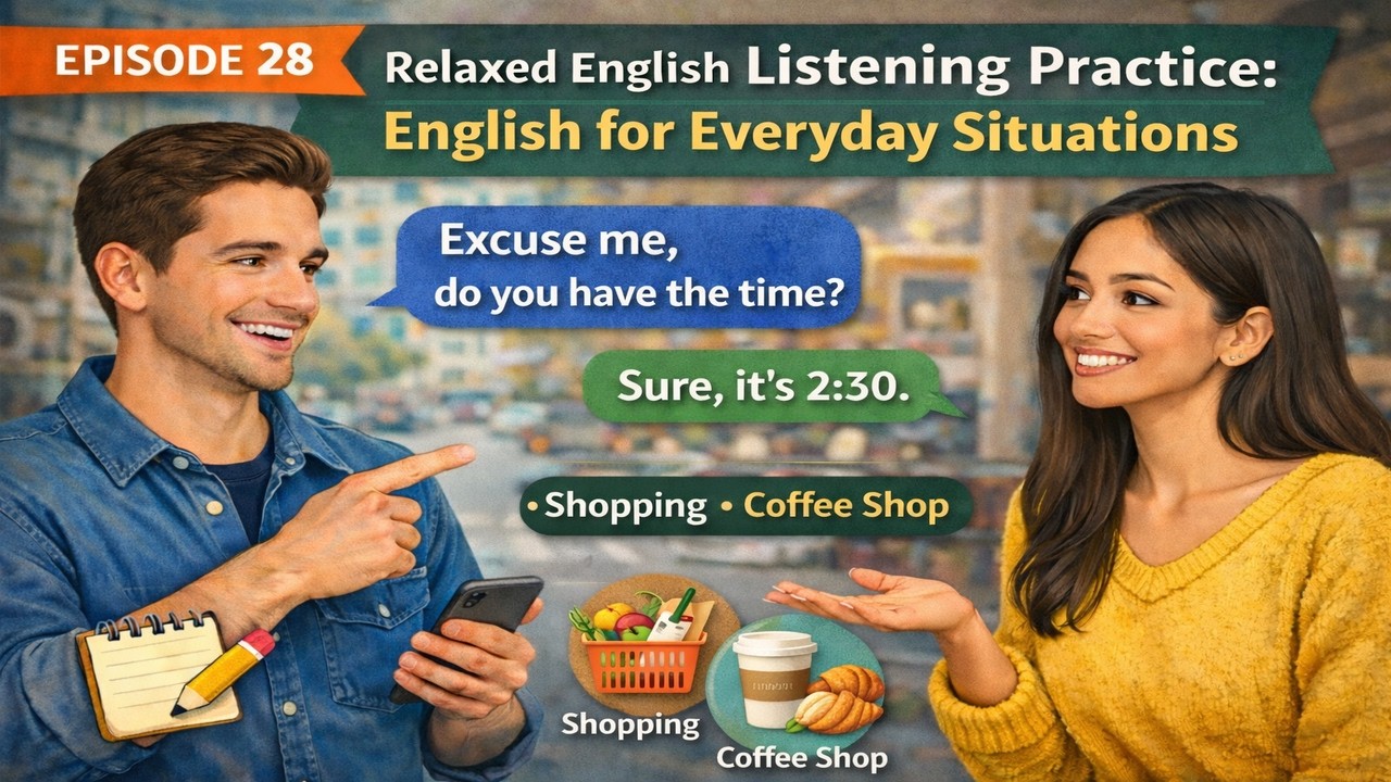 Relaxed English Listening Practice: English for Everyday Situations (Ways to Learn English) EP28