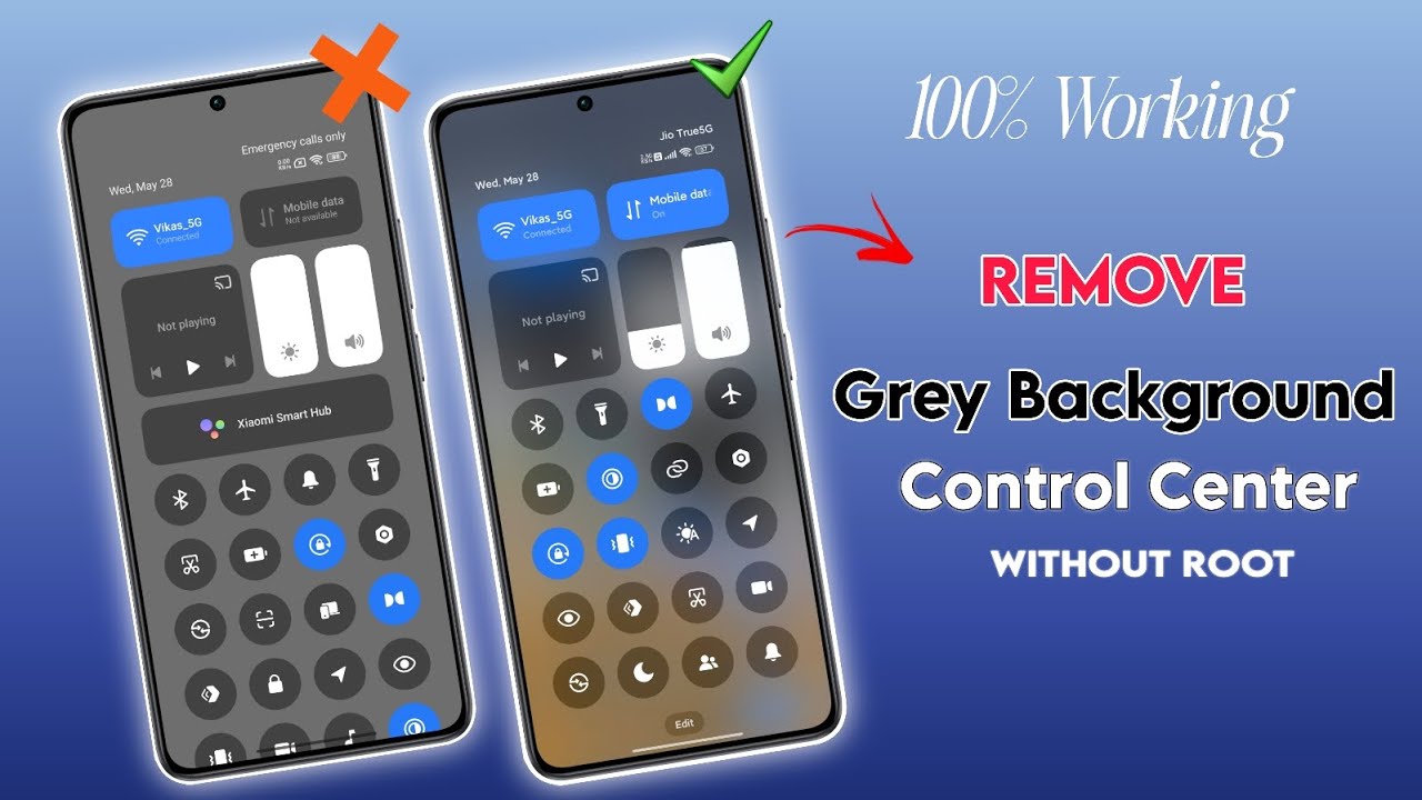 Remove Grey Background Control Center | Blur Enable In Control Center Hyperos 2.0 | New Trick 2025✨