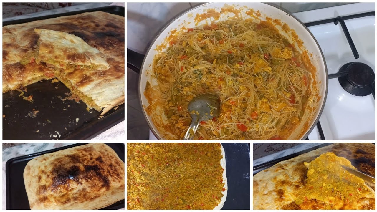 مسمن معمر فالفران بالكفتة والشعرية الصينية 😍 وصفة سهلة بنكهة جديدة ومذاق خيالي