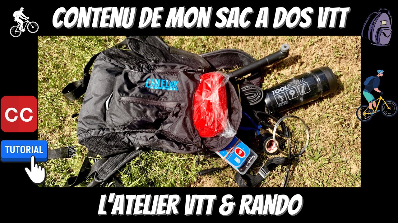 Contenu de mon sac a dos VTT.