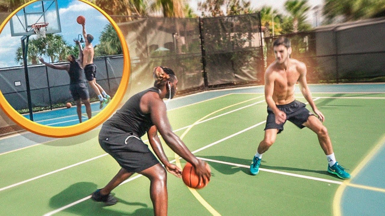 CHAMEI O GRINGO PRO X1 NO BASQUETE...