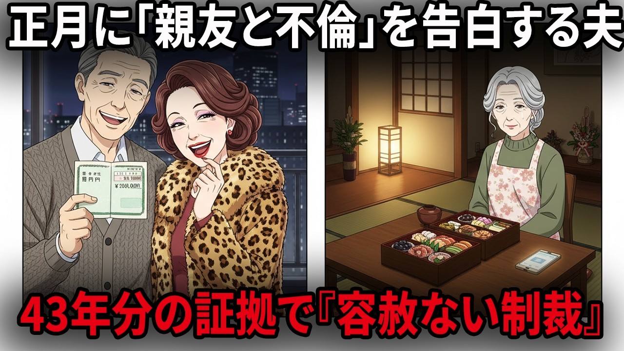 【因果応報】「親友と1年前から付き合ってる」正月早々に離婚を迫る夫。共有口座から230万を盗んだ最低な二人へ、68歳妻が突きつけた“43年分の家計簿”と容赦ない制裁｜熟年離婚の真実