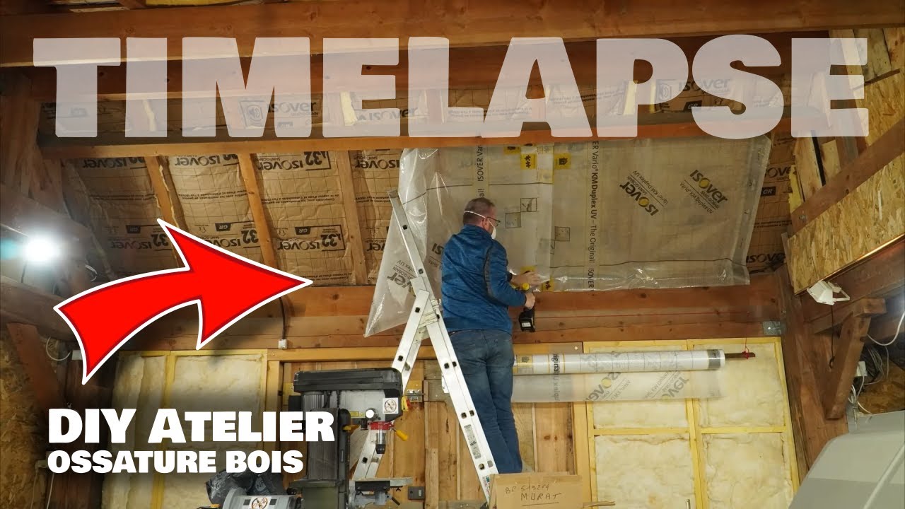 TIMELAPSE 2025 - DIY de A à Z Un atelier de 30m² en ossature bois - Sol, murs, toiture PMBRICOLEUR