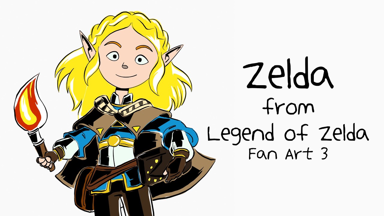 Drawing Zelda from The Legend of Zelda | Fan Art 03 #drawing #art #gaming #relaxing #cartoon