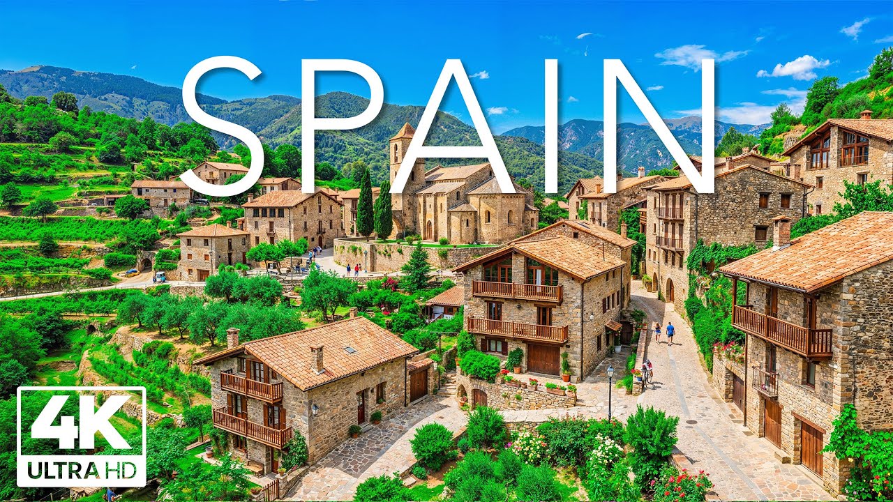 Spain 4K | White Towns, Warm Light & Coastal Calm | Peace Moving Between Land and Sea