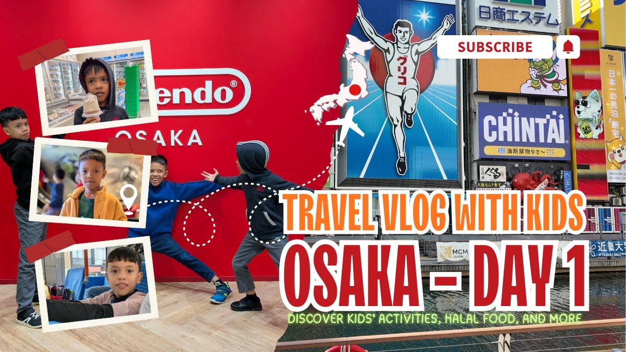 Osaka Vlog with Kids Friendly Itinerary | Halal Ramen | Visit to Nintendo  Centre and Pokemon Centre