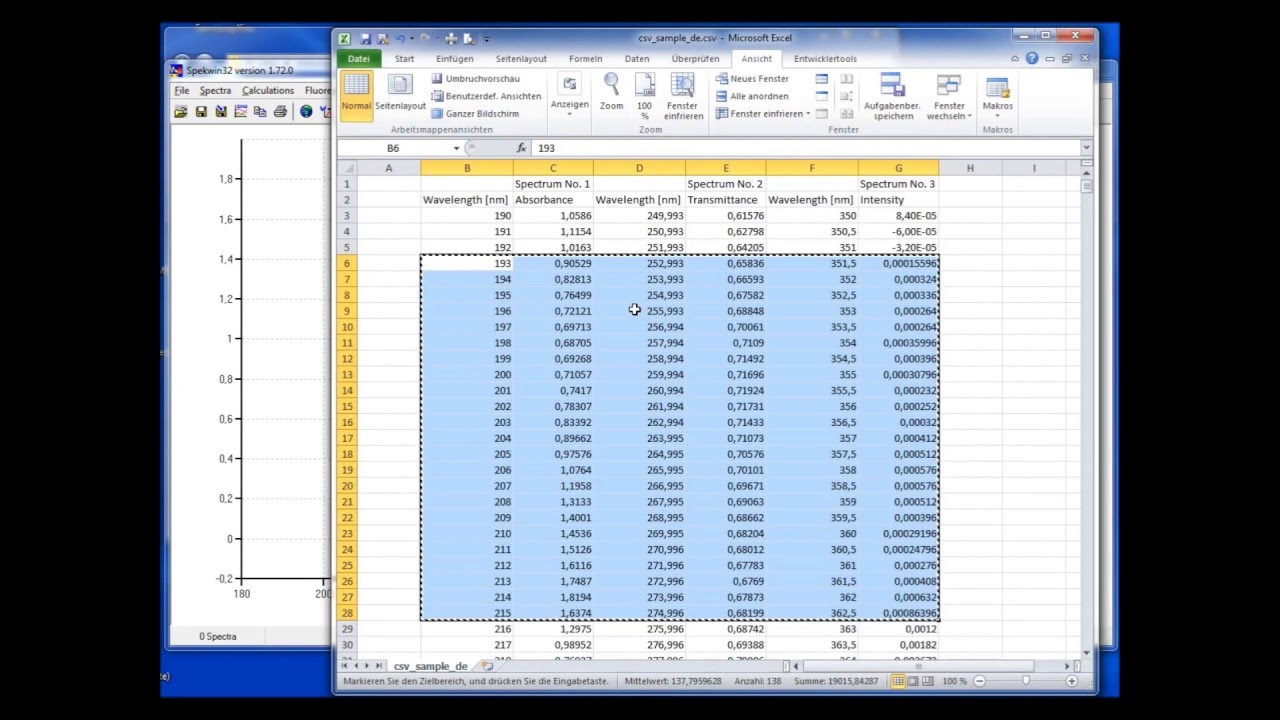 Spekwin32: Paste Data from Clipboard