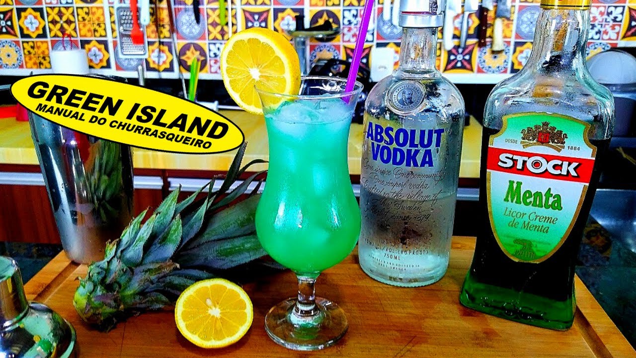 Drink de Abacaxi Vodka e Menta Green Island Fácil de Fazer 