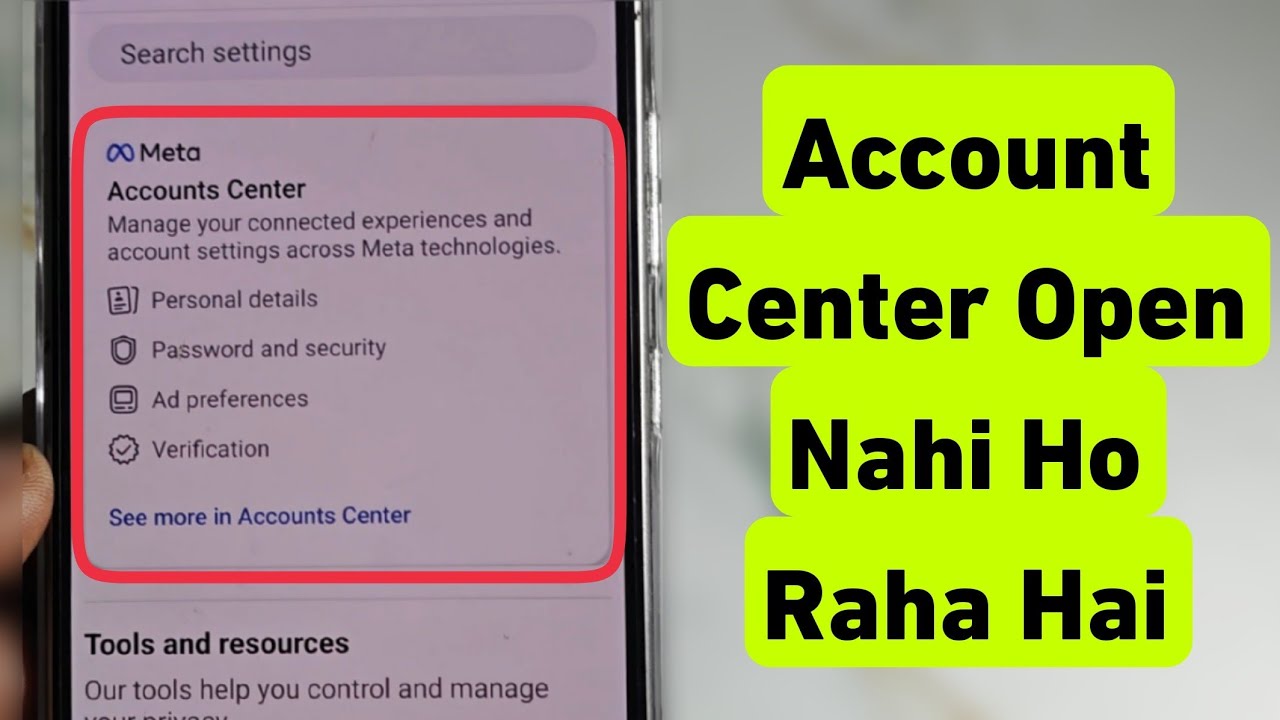 Account Center Problem | Account Center Open Nahi Ho Raha Hai | Facebook Account Center Not Working