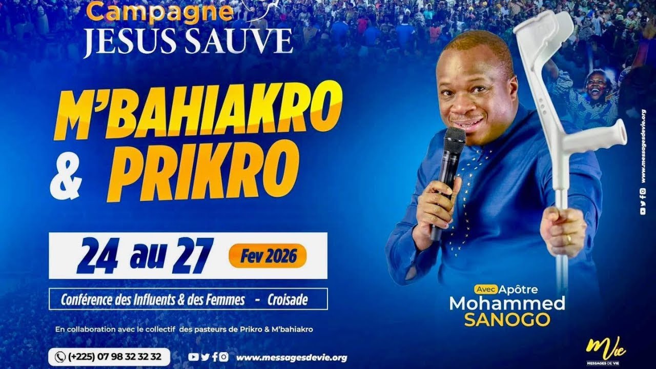 CAMPAGNE JÉSUS SAUVE À M'BAHIAKRO, CÔTE D'IVOIRE | JOUR 2 | APÔTRE MOHAMMED SANOGO