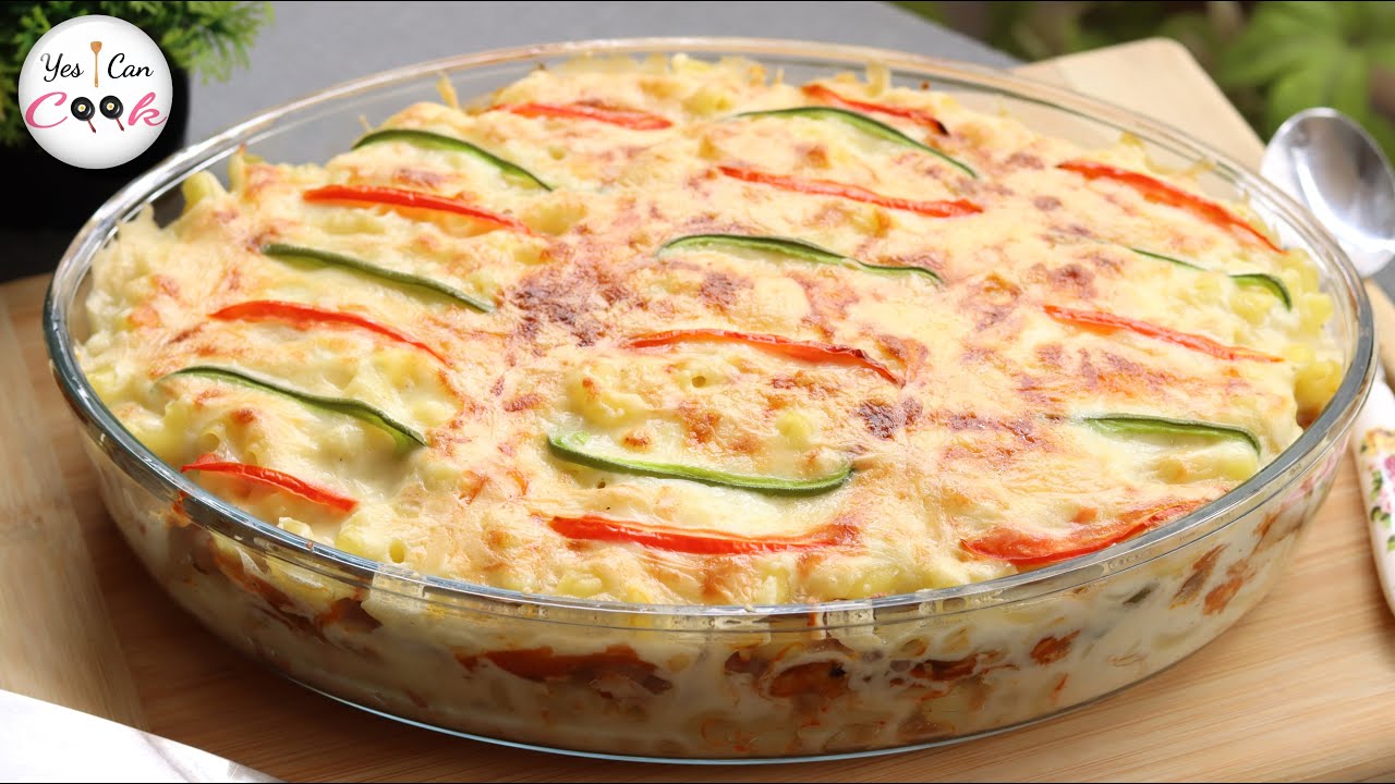 Cheesy Chicken Macaroni Recipe by (YES I CAN COOK)