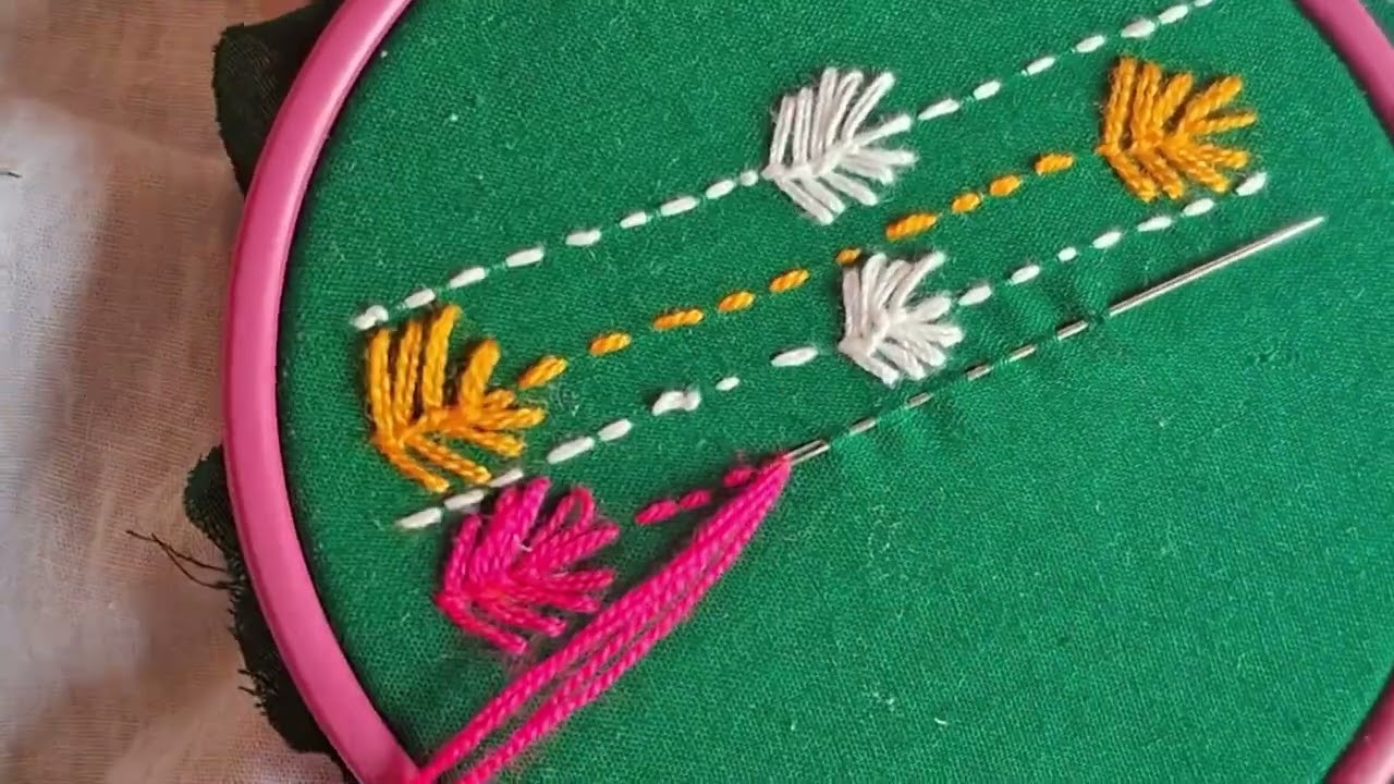 Uniqe hand embroidery design for nakshi katha.  Bangladeshi traditional nakshi katha stitch. 