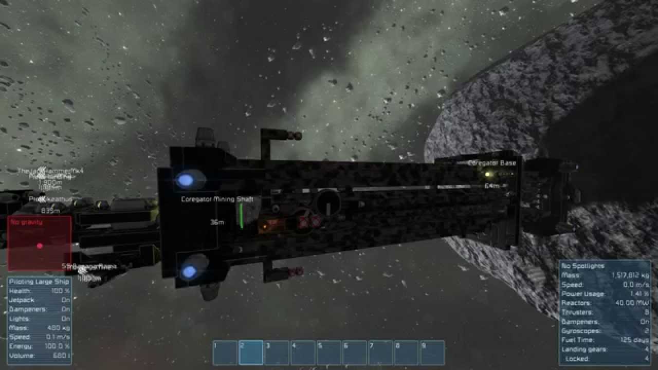 A Space engineers auto mining platform with wheels
