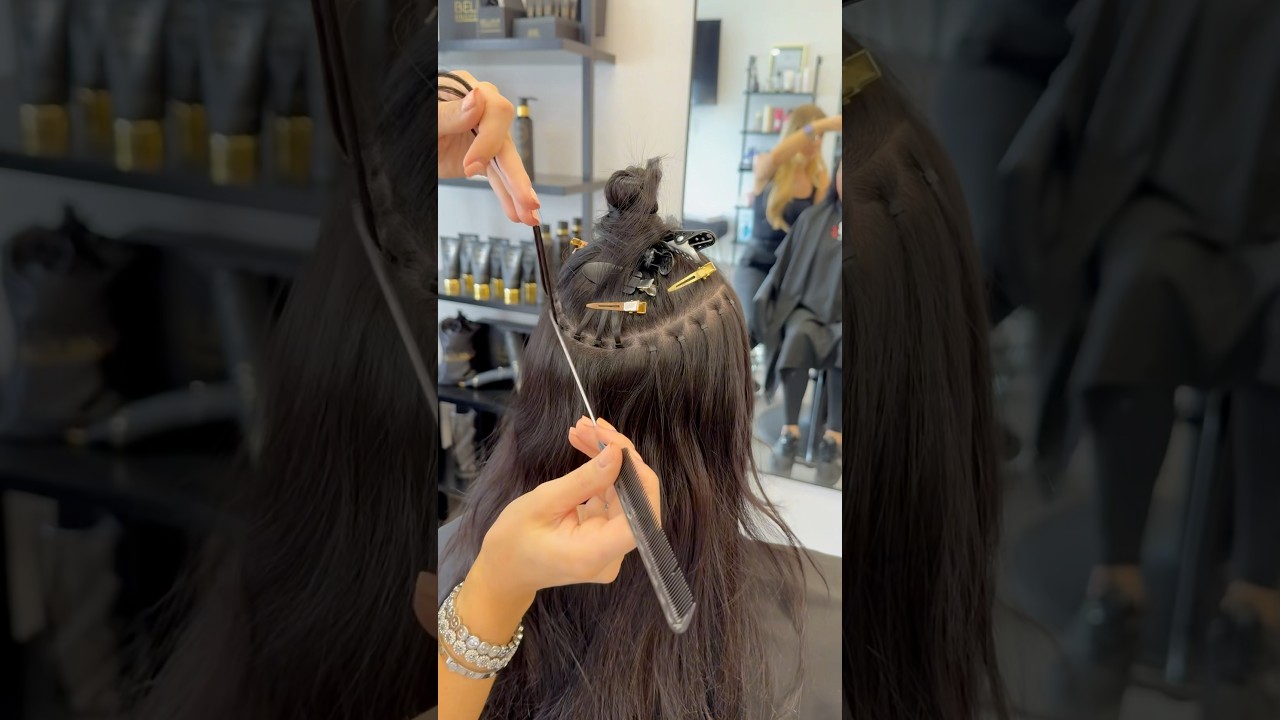 Invisible weft hair extensions (hidden row) #hairextensions #extensions #wefthair #sewinweave #hair
