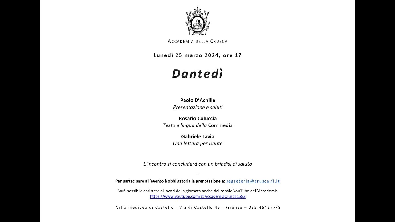 25 marzo 2024: Dantedì