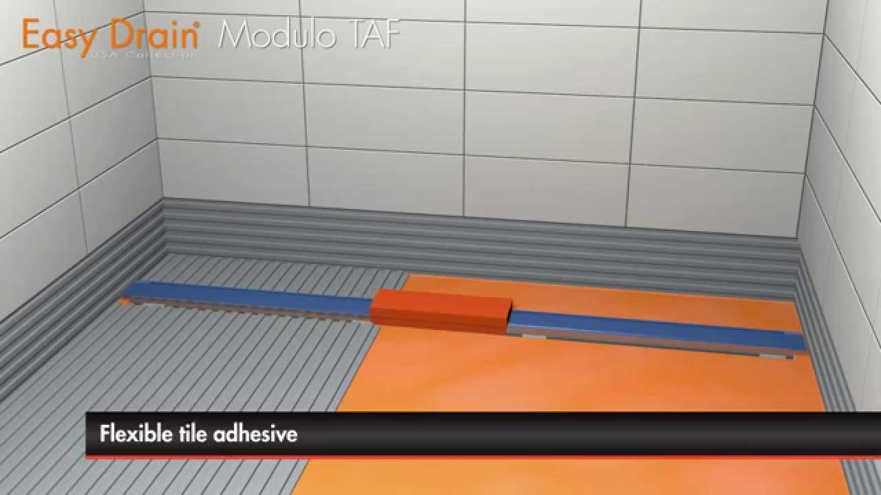 Modulo TAF linear shower drains - Installation with standard clamp drain - Easy Drain USA