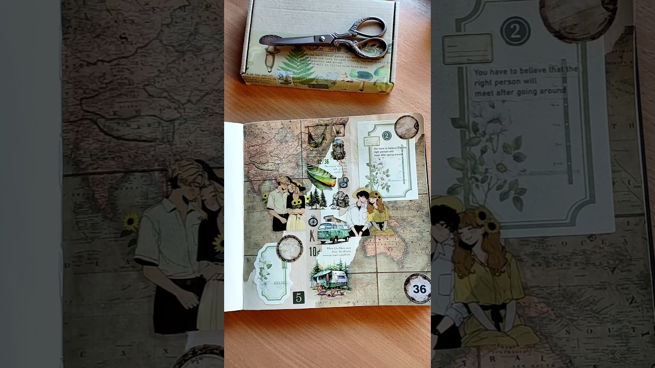 TRAVEL time 🏕 scrapbooking with me/ scrapbook/stickers