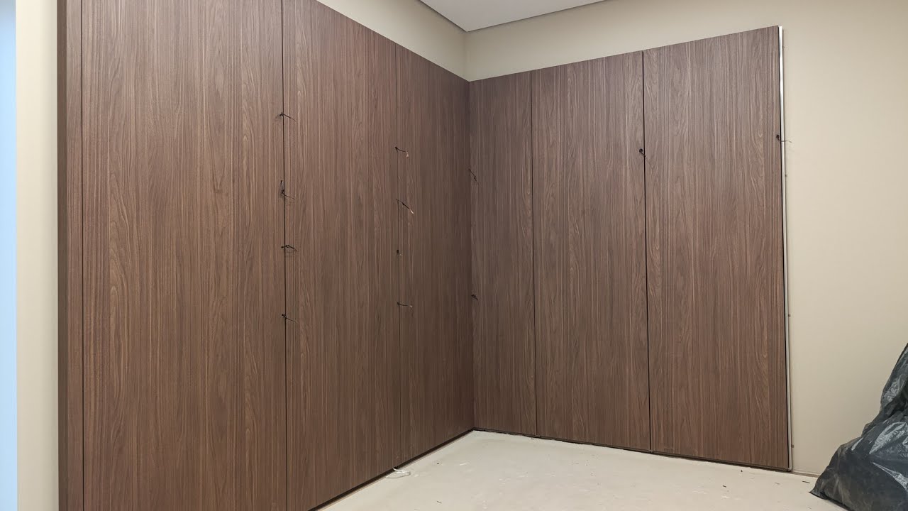 Beautiful wood panel installation.