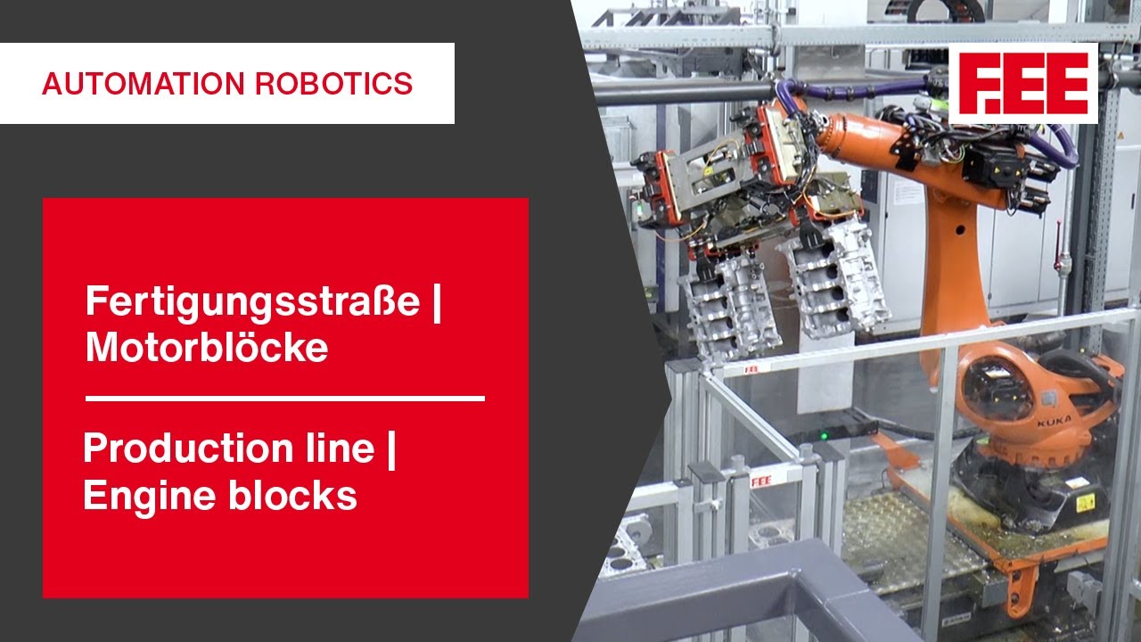 Automation Robotics: Production line for engine blocks