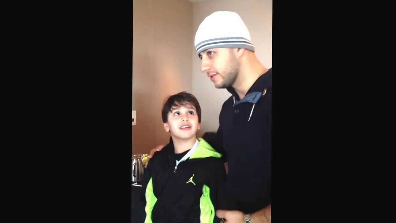 My son Ibrahim Aref giving Maher Zain some good advice.