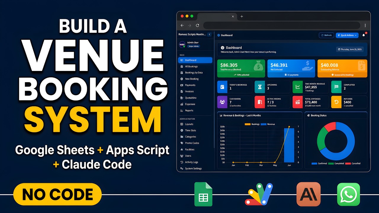 Создание системы бронирования банкетного зала и площадок | Claude Code + Apps Script + Google She...