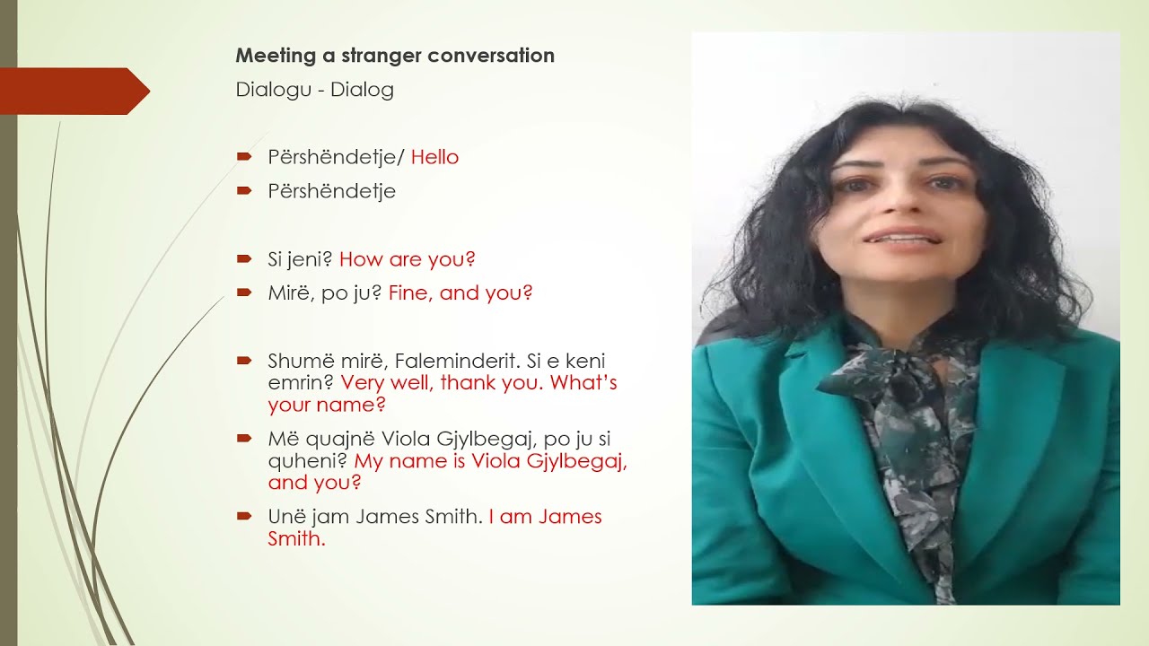 Learn Albanian with Viola. Meeting with a stranger