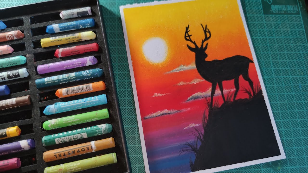 Cómo Dibujar un Lindo Paisaje con Óleo Pastel Paso a Paso - MUY FÁCIL