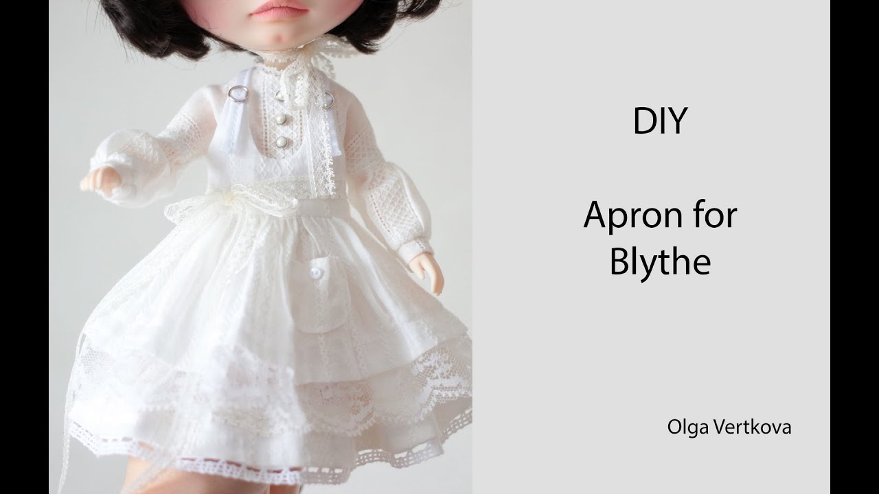 DIY Apron with pocket for Blythe. Фартук с карманом для Блайз