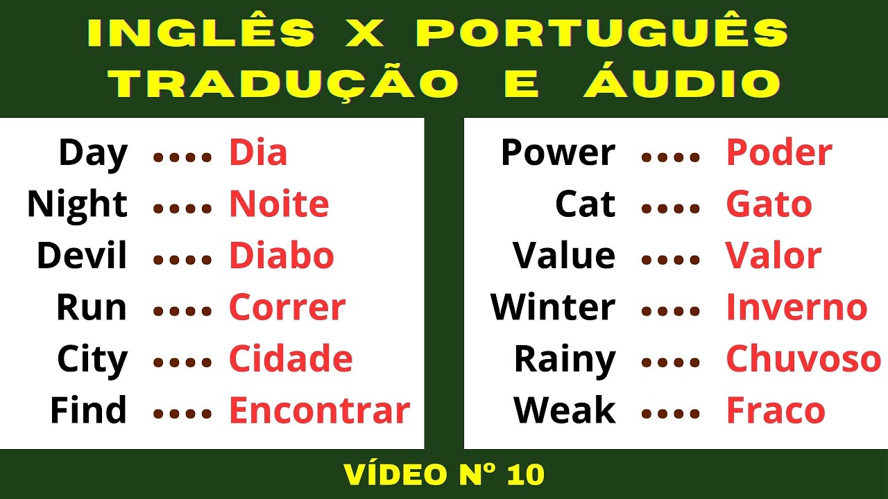10º - INGLÊS E PORTUGUÊS: Iniciante e Intermediário - Tradução e Áudio para Facilitar a Compreensão
