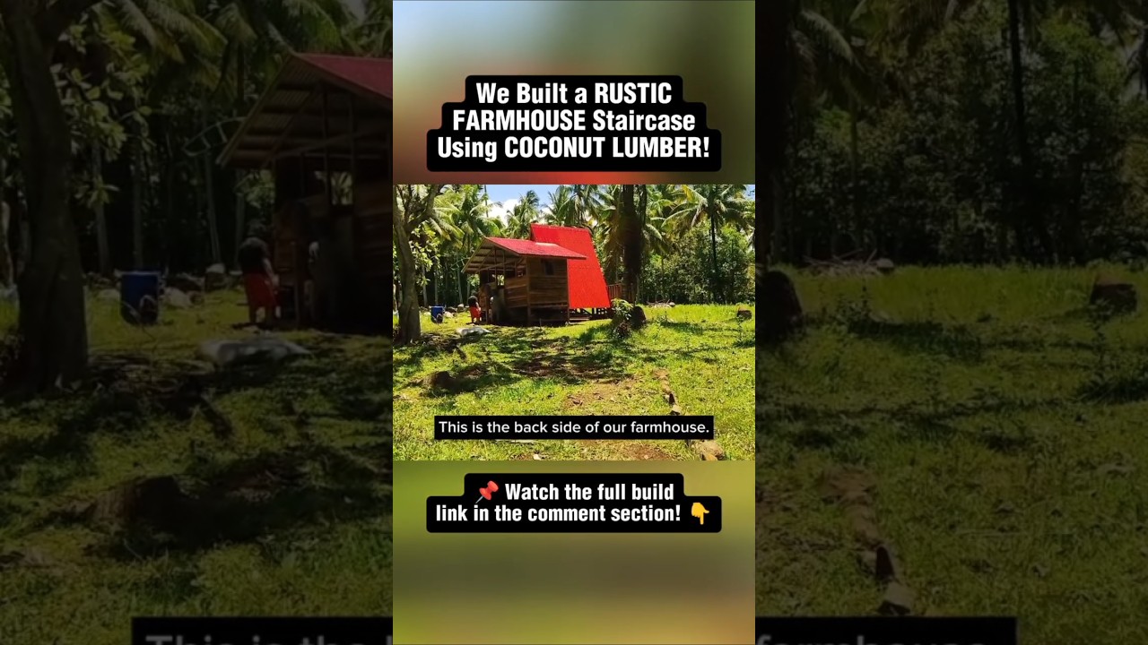 We built this beauty using coconut lumber from our own farm #rusticfarmhouse #shorts #shortvideo