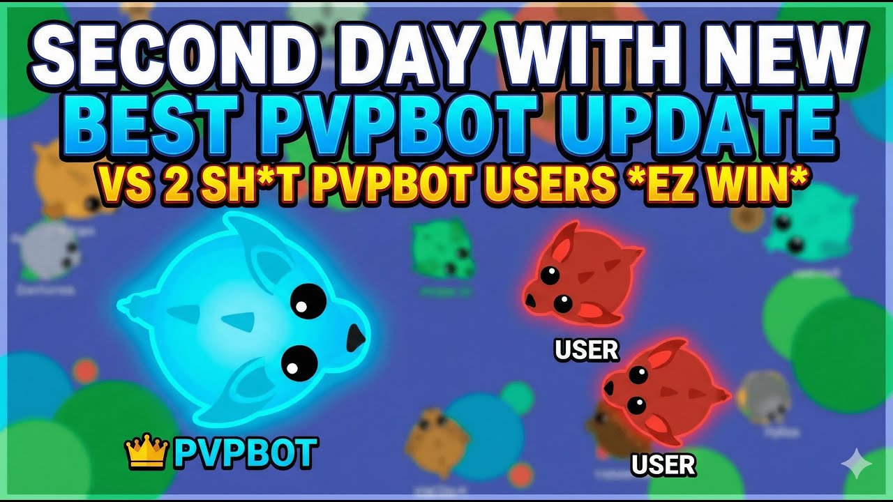 mope.io SECOND DAY WITH NEW PVPBOT UPDATE vs *2 WEAK PVPBOT USERS - EZ WIN*!