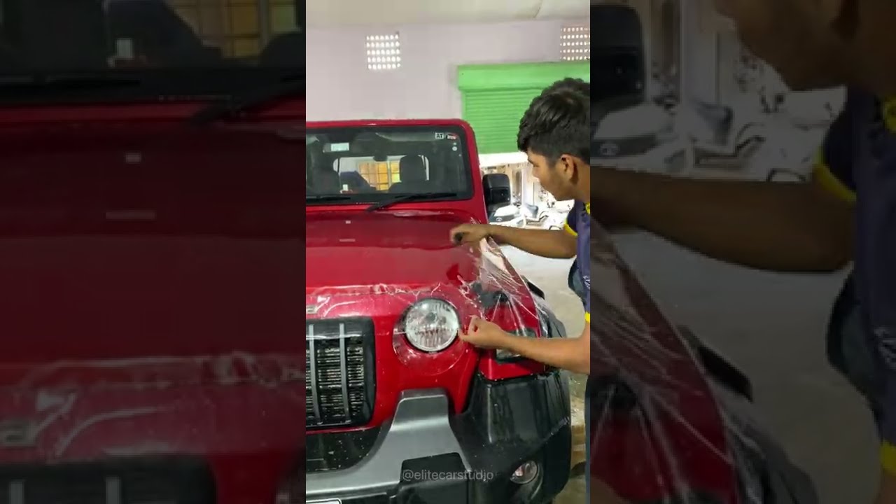 PPF on new Mahindra Thar Paint Protection Film Installation by Elite Car Studio YouTube Shorts