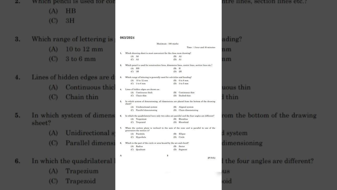Kerala PSC Surveyor Grade ll / Tradesman Surveyor - Question Paper #shorts #psc #trending