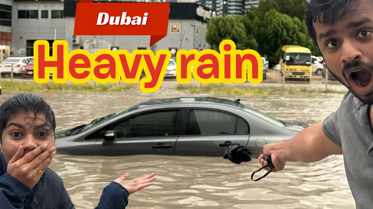 Heavy rain 16/04/2024 | Dubai | Sharjah | Flood | UAE | water | traffic | stuck cars | Indian