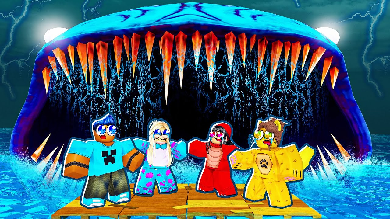4 Jogadores SOBREVIVENDO 50 DIAS em UMA BALSA no Roblox