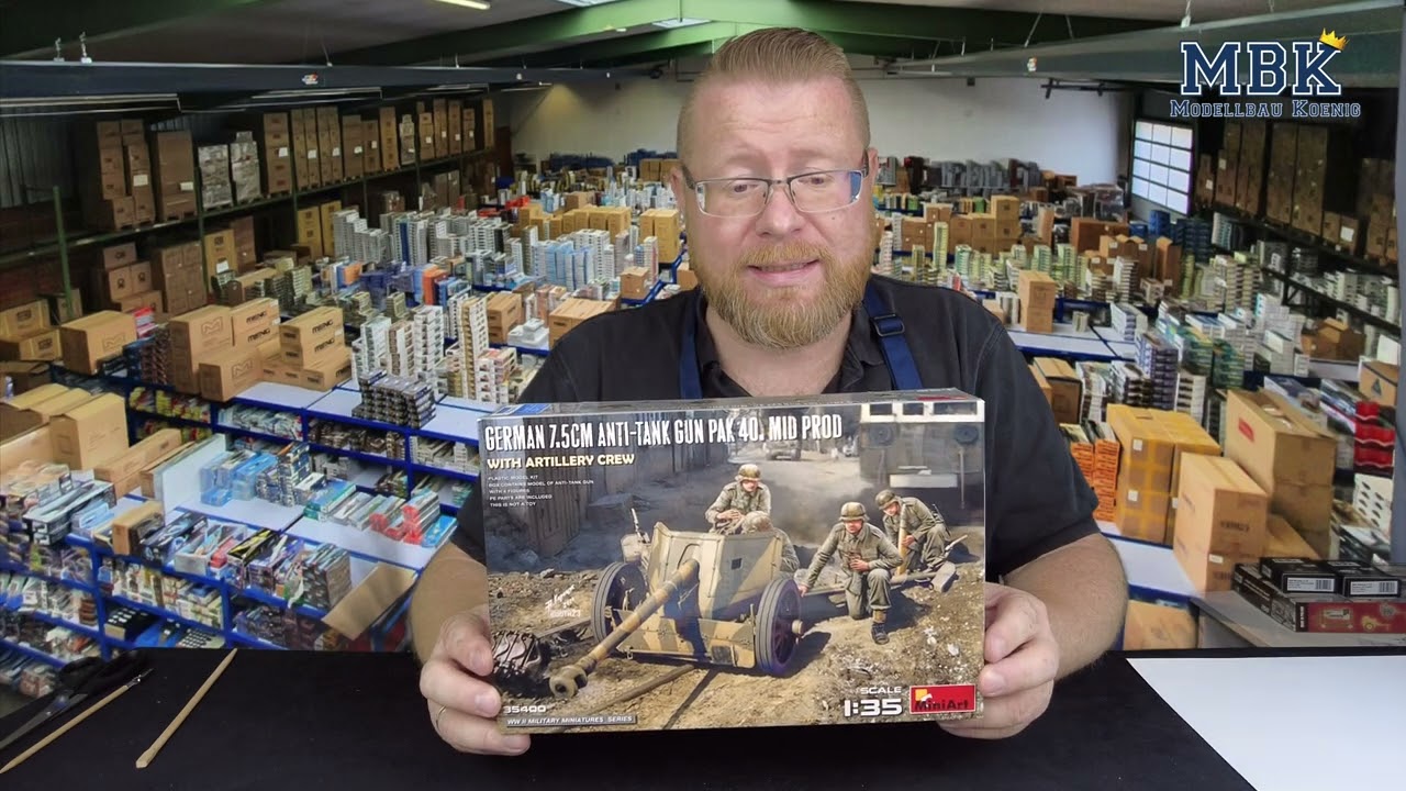 MBK packt aus #994 - 1:35 7,5cm PaK40 Mid, Tank Repair Crew, Lathe Mach., PE-95 Generator (MiniArt)