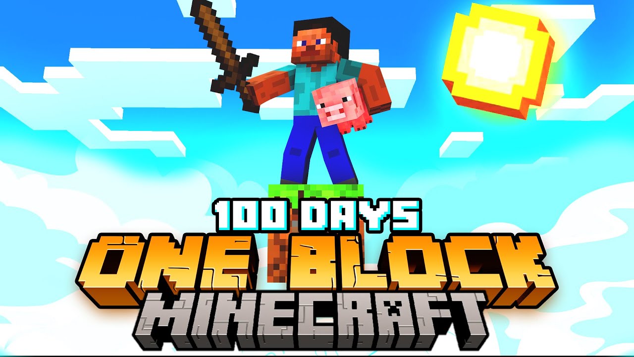 100 Days as a ONE BLOCK Noob in Minecraft