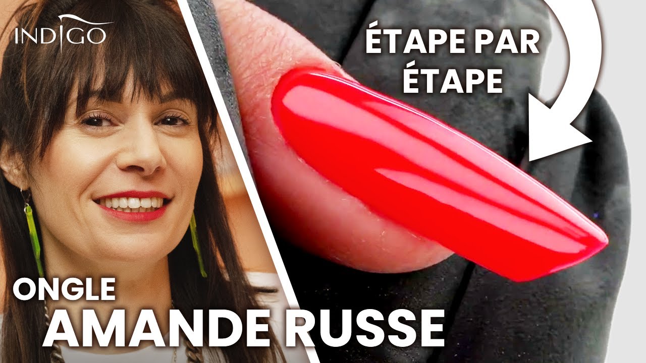 Ongle amande russe - tuto pose chablon gel! Étape par étape | Indigo Nails Français