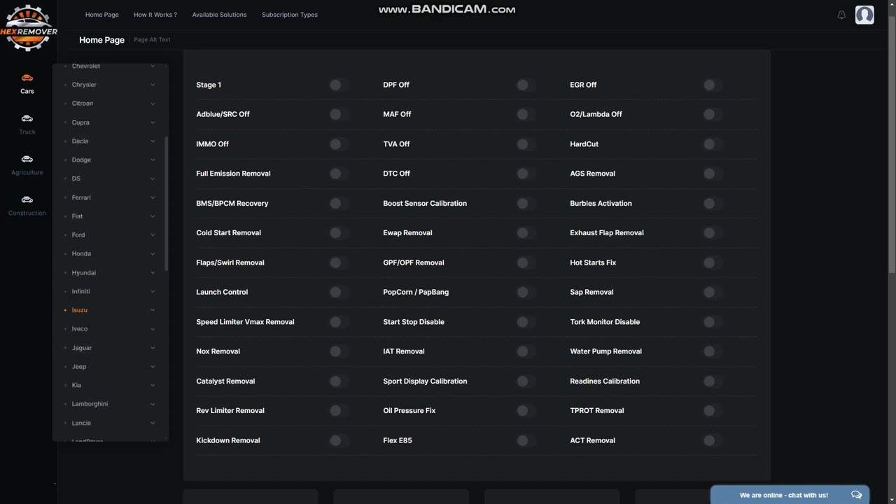 One Click Stage1, EGR, DPF, ADBLUE, DTC Off, Popbang Etc.
