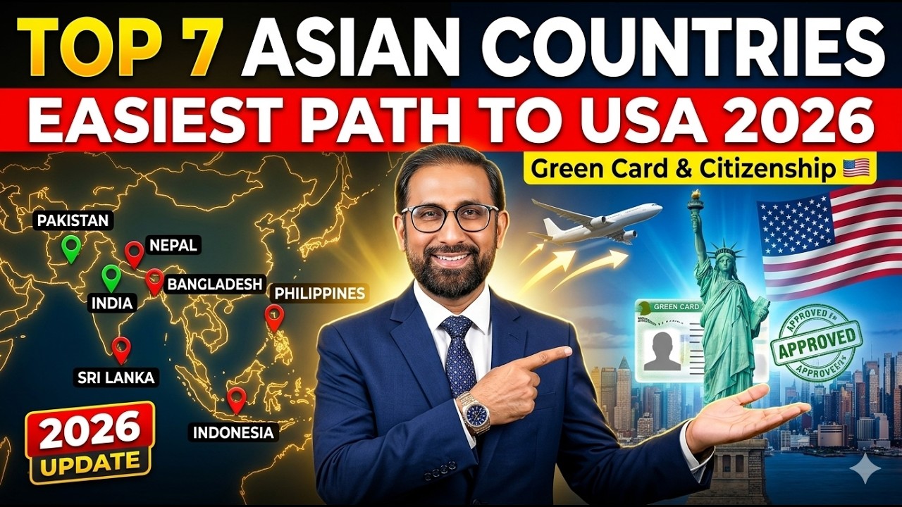 Top 7 Asian Countries | EASIEST Path to USA Immigration in 2026 🇺🇸 | Green Card & Citizenship