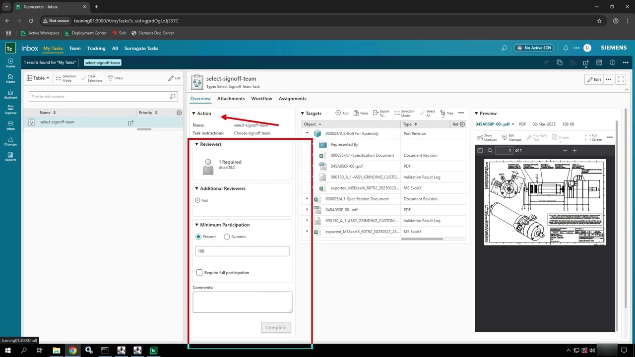 Teamcenter 2412: Введение в почтовый ящик Active Workspace