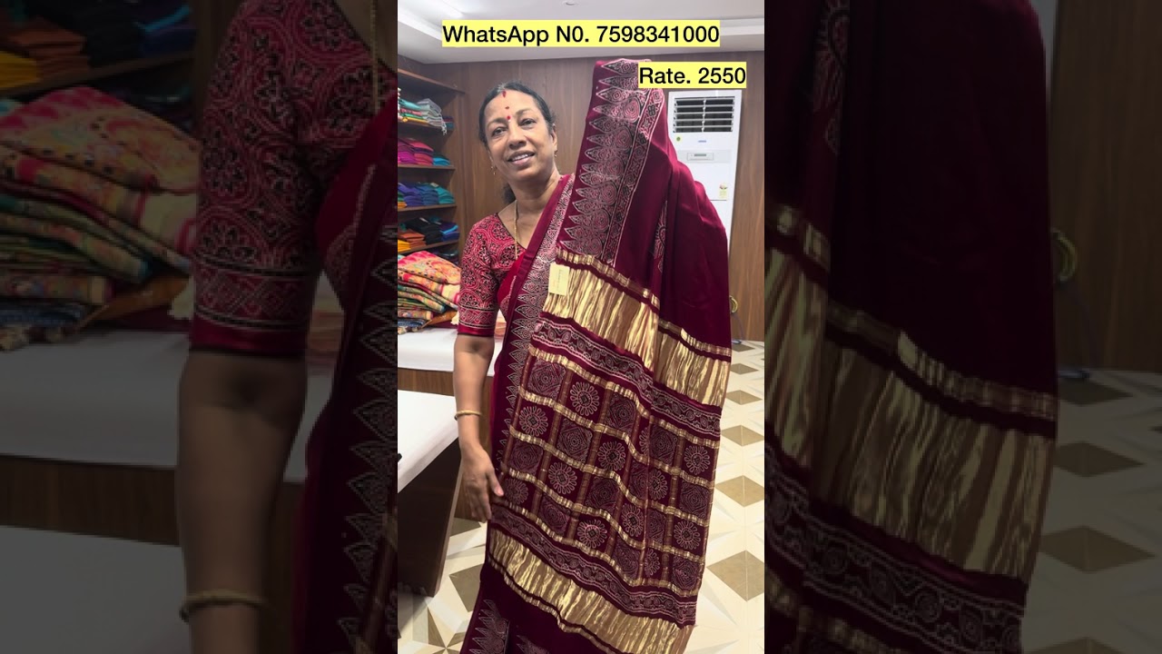Ajrakh Satin sarees ￼￼!!!