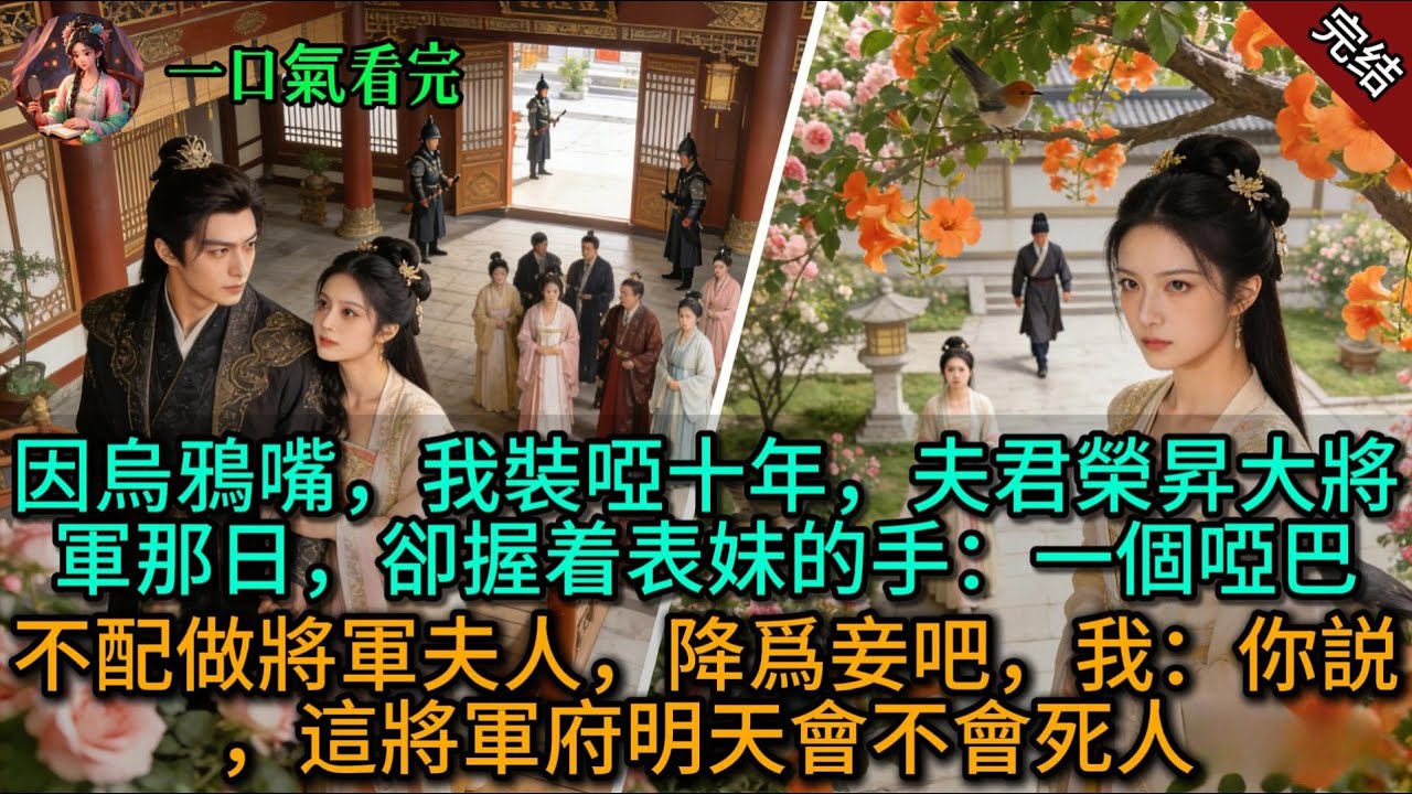 【原創已完結】因烏鴉嘴，我裝啞十年，夫君榮昇大將軍那日，卻握着表妹的手：一個啞巴，不配做將軍夫人，降爲妾吧，我：你説，這將軍府明天會不會死人