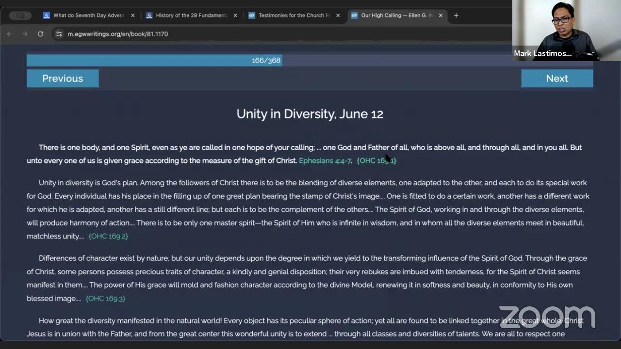 SDA FB #14 SOURCE of UNITY: 