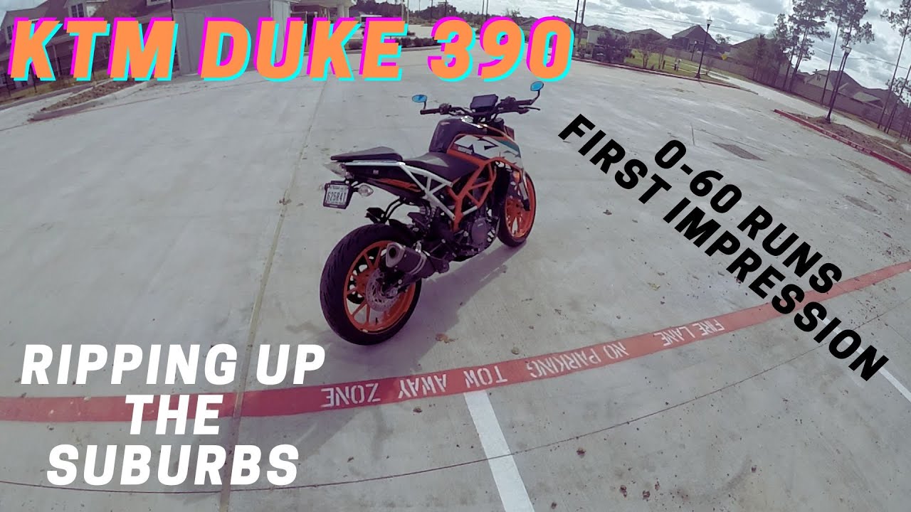 KTM DUKE 390 First Impressions, 0-60 MPH Runs - Ripping Up Suburban Streets
