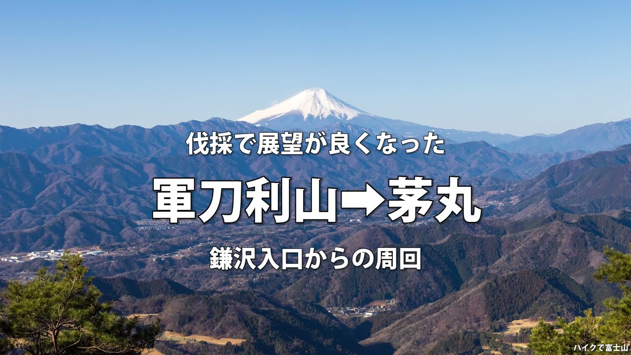 伐採で展望が良くなった　軍刀利山➡茅丸　鎌沢入口からの周回