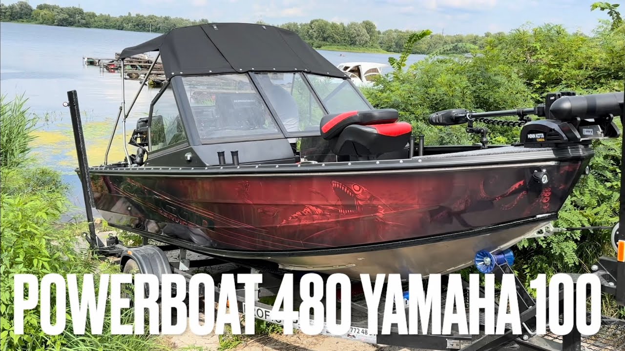 Powerboat 480 + Yamaha 100. Тест на воде, проверка оборудования. Работа ротатор Smart Vision Pro