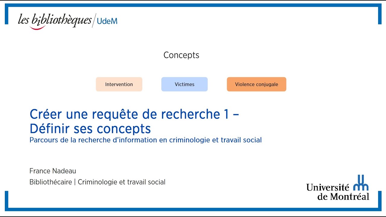 Créer une requête de recherche - Partie 1 - Définir ses concepts
