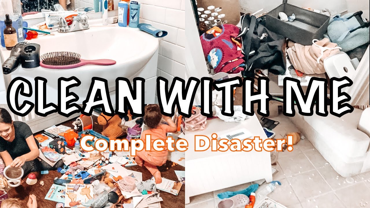 COMPLETE DISASTER CLEAN WITH ME |  BIG MESS SPEED CLEANING MOTIVATION | CLEANING WITH KIM